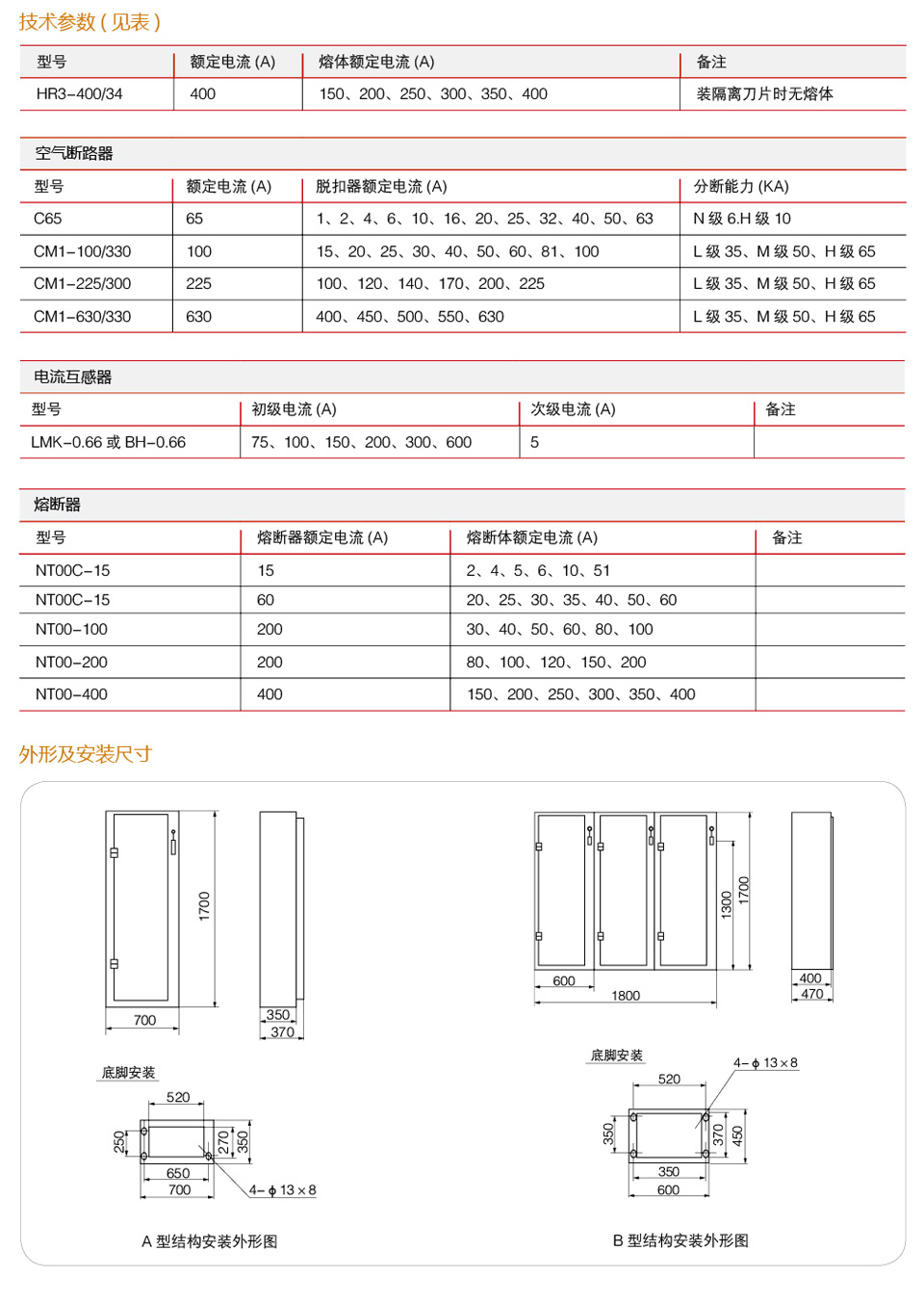 XL21动力柜参数